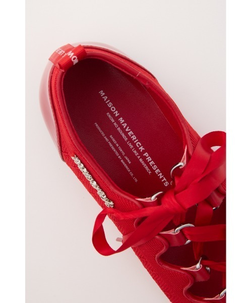 MAISON MAVERICK PRESENTS(メゾンマベリックプレゼンツ)の「ニット バレエフラッツシューズ(スニーカー・レディース・ブラック/レッド・38/40/36)」の10枚目の写真