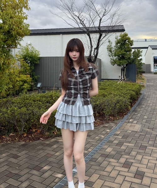 muet.(ミュエ)の「ダブルジップ襟付シャーリングチェックシャツ(シャツ/ブラウス・レディース・ブラウン/ブルー・LARGE/MEDIUM)」の21枚目の写真