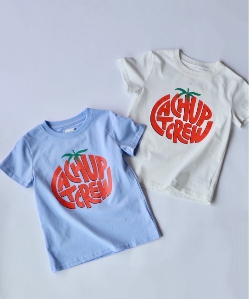 Catchup（ケチャップ）の「TOMATO グラフィックTシャツ（Tシャツ/カットソー・キッズ・ホワイト/ブルー・90㎝/110㎝/120㎝/130㎝/100㎝/140㎝/150cm）」の2枚目の写真