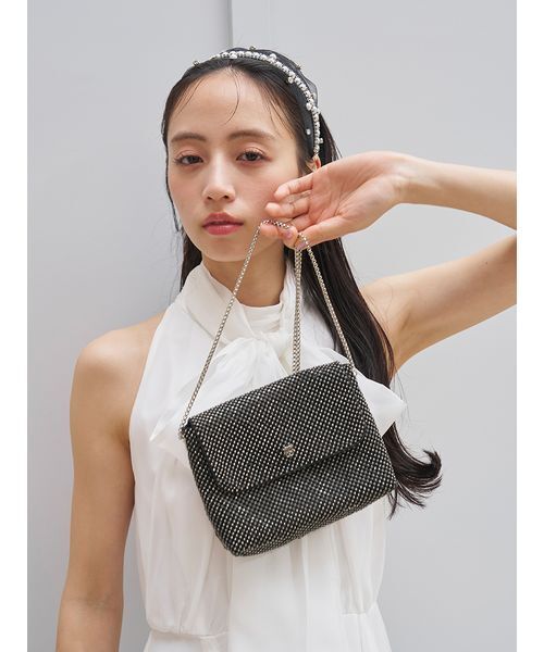 SNIDEL（スナイデル）の「スプリンクルビジューカチューシャ（その他ヘアアクセサリー・レディース・ホワイト/ブラック・F）」の5枚目の写真