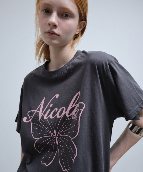 NICK&NICOLE(ニックアンドニコール)の「NICOLE BUTTERFLY SLEEVE TOP_CHARCOAL PINK(Tシャツ/カットソー・レディース・その他・LARGE/MEDIUM)」の3枚目の写真