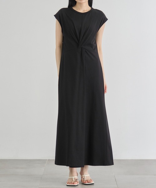 CITY TOKYO(シティトウキョウ)の「【CITY TOKYO/シティートウキョウ】Shoulder Tuck Twist Dress / ショルダータックツイストワンピース(ワンピース・レディース・ホワイト/ブラック/ブルー・1/2)」の3枚目の写真