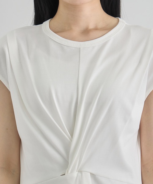 CITY TOKYO(シティトウキョウ)の「【CITY TOKYO/シティートウキョウ】Shoulder Tuck Twist Dress / ショルダータックツイストワンピース(ワンピース・レディース・ホワイト/ブラック/ブルー・1/2)」の16枚目の写真