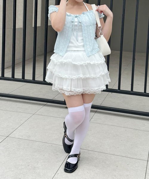 frunco(フランコ)の「シフォンティアードスカート(スカート・レディース・ホワイト/ブラック・FREE)」の7枚目の写真