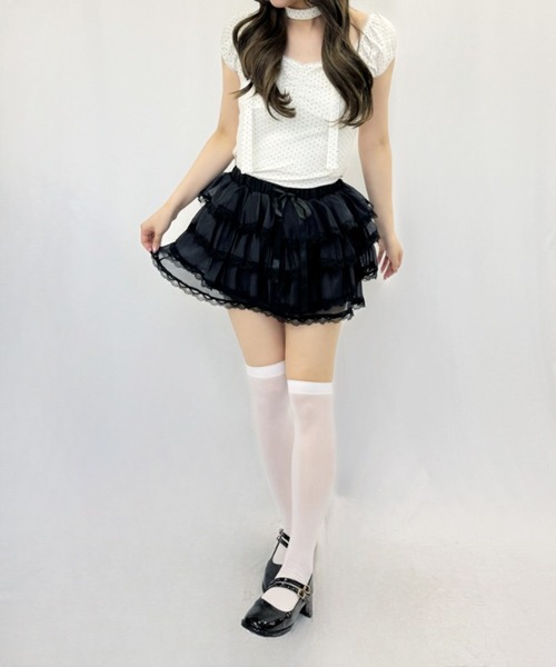 frunco(フランコ)の「シフォンティアードスカート(スカート・レディース・ホワイト/ブラック・FREE)」の16枚目の写真