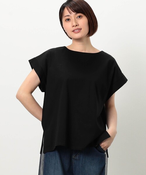 WALDO(ウォルド)の「バックタック2WAYTシャツ(Tシャツ/カットソー・レディース・ブラック/オフホワイト・FREE)」の2枚目の写真