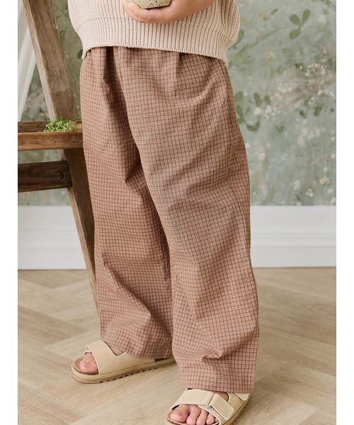 慈雨綿素材チェックパンツ セール】チェックパンツ Double Windowpane Check（その他パンツ