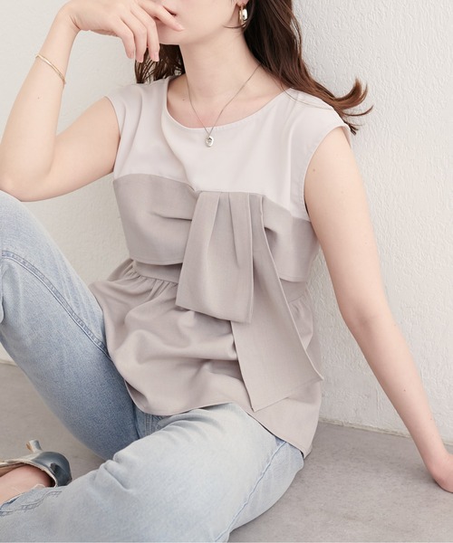 natural couture(ナチュラルクチュール)の「ビスチェドッキングトップス(Tシャツ/カットソー・レディース・ブルー/ブラック/ライトベージュ/グリーン系その他・FREE)」の3枚目の写真