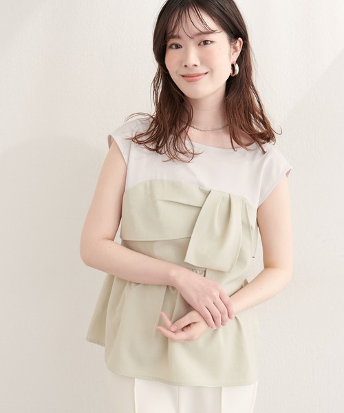 natural couture(ナチュラルクチュール)の「ビスチェドッキングトップス(Tシャツ/カットソー・レディース・ブルー/ブラック/ライトベージュ/グリーン系その他・FREE)」の17枚目の写真