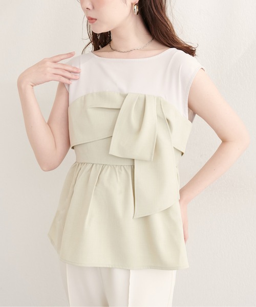 natural couture(ナチュラルクチュール)の「ビスチェドッキングトップス(Tシャツ/カットソー・レディース・ブルー/ブラック/ライトベージュ/グリーン系その他・FREE)」の16枚目の写真