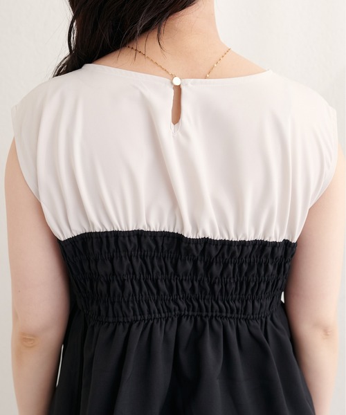 natural couture(ナチュラルクチュール)の「ビスチェドッキングトップス(Tシャツ/カットソー・レディース・ブルー/ブラック/ライトベージュ/グリーン系その他・FREE)」の6枚目の写真