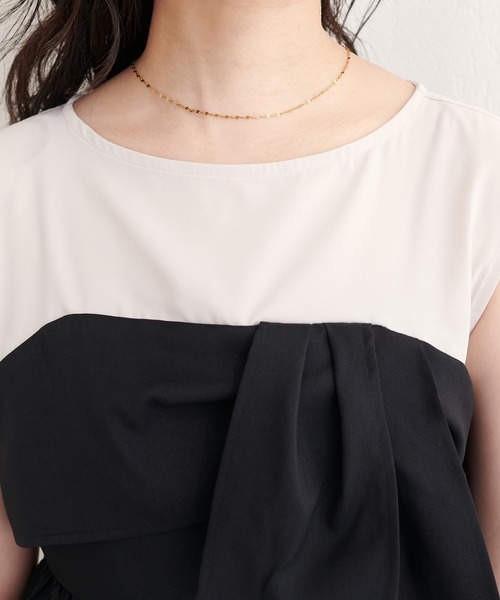 natural couture(ナチュラルクチュール)の「ビスチェドッキングトップス(Tシャツ/カットソー・レディース・ブルー/ブラック/ライトベージュ/グリーン系その他・FREE)」の7枚目の写真