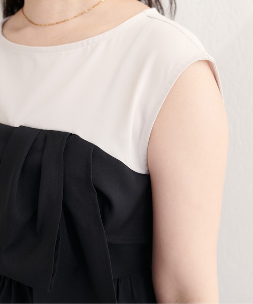 natural couture(ナチュラルクチュール)の「ビスチェドッキングトップス(Tシャツ/カットソー・レディース・ブルー/ブラック/ライトベージュ/グリーン系その他・FREE)」の9枚目の写真