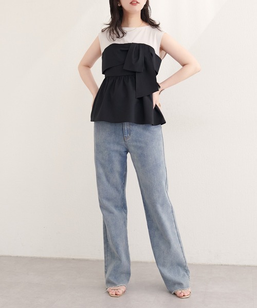 natural couture(ナチュラルクチュール)の「ビスチェドッキングトップス(Tシャツ/カットソー・レディース・ブルー/ブラック/ライトベージュ/グリーン系その他・FREE)」の14枚目の写真
