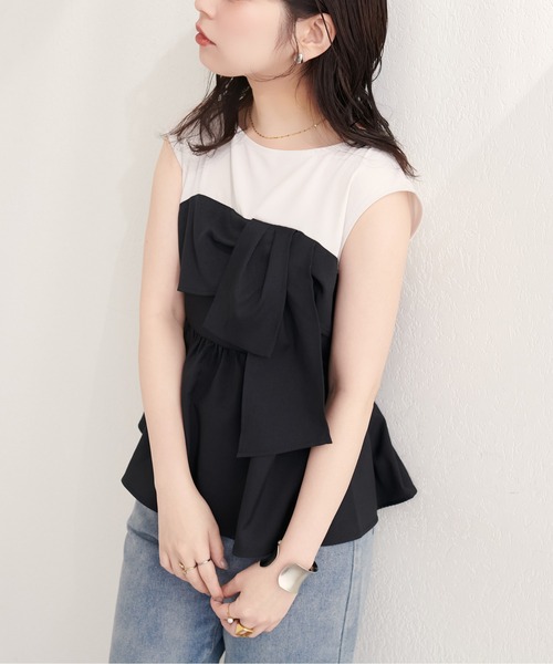 natural couture(ナチュラルクチュール)の「ビスチェドッキングトップス(Tシャツ/カットソー・レディース・ブルー/ブラック/ライトベージュ/グリーン系その他・FREE)」の13枚目の写真