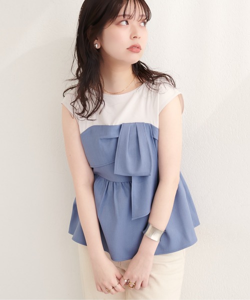 natural couture(ナチュラルクチュール)の「ビスチェドッキングトップス(Tシャツ/カットソー・レディース・ブルー/ブラック/ライトベージュ/グリーン系その他・FREE)」の22枚目の写真