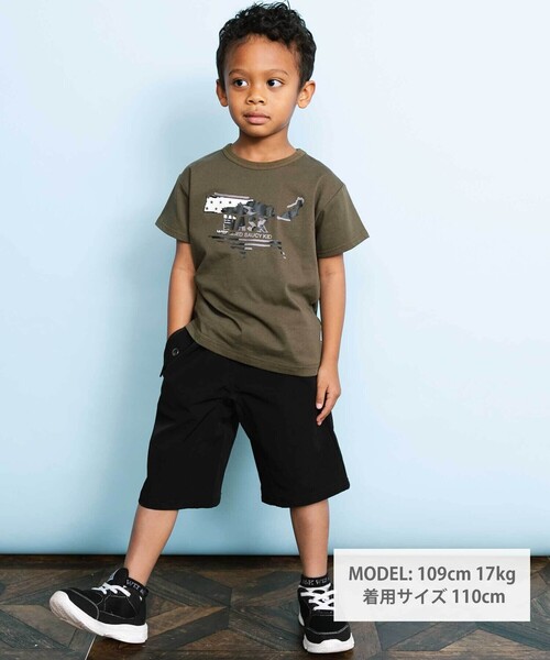 WASK(ワスク)の「【接触冷感】WASKマーク ブラッシュタッチ プリント Tシャツ (100~160cm)(Tシャツ/カットソー・キッズ・グリーン/オレンジ・160cm/140cm/150cm)」の10枚目の写真