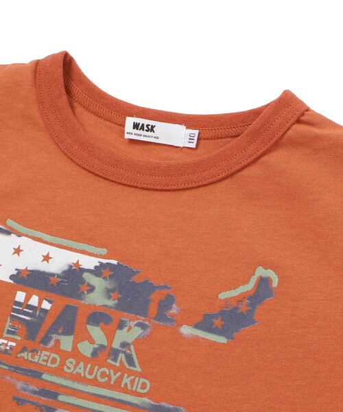 WASK(ワスク)の「【接触冷感】WASKマーク ブラッシュタッチ プリント Tシャツ (100~160cm)(Tシャツ/カットソー・キッズ・グリーン/オレンジ・160cm/140cm/150cm)」の8枚目の写真