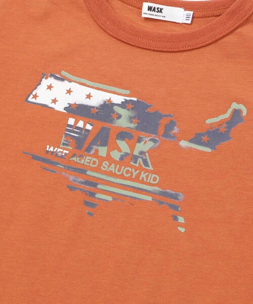 WASK(ワスク)の「【接触冷感】WASKマーク ブラッシュタッチ プリント Tシャツ (100~160cm)(Tシャツ/カットソー・キッズ・グリーン/オレンジ・160cm/140cm/150cm)」の9枚目の写真