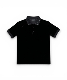 BORN SLIPPY（ボーンスリッピー）の「Crystal Stud Edge Polo (Black)（ポロシャツ）」
