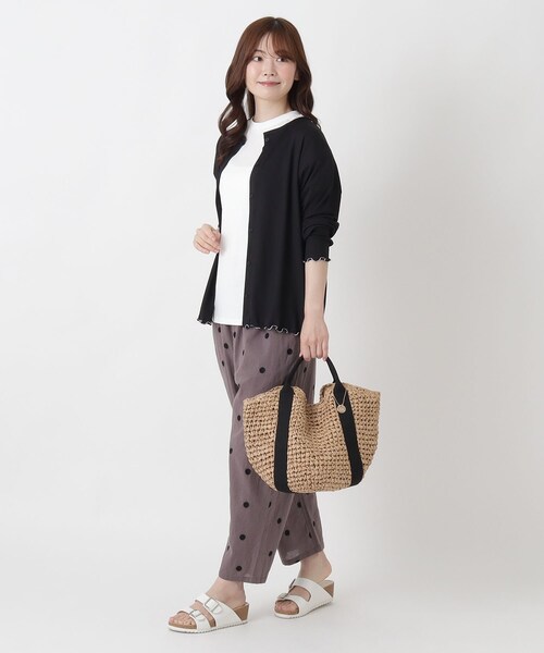one'sterrace（ワンズテラス）の「TSL バルーン型ペーパートート（トートバッグ・レディース・ブラック系8/グレー系4・99）」の5枚目の写真