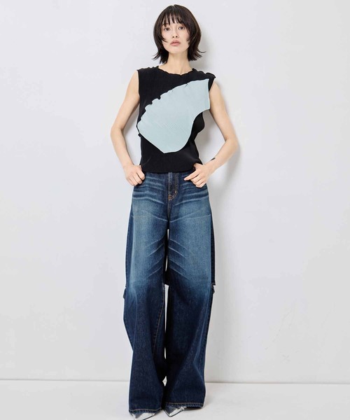kotohayokozawa(コトハヨコザワ)の「【kotohayokozawa/コトハヨコザワ】TODO WAVE TOP *SLEEVELESS/トゥードゥウェーブトップスリーブレス(タンクトップ・レディース・ライトブルー/ホワイト/ブラック/ブラック系その他・FREE)」の10枚目の写真