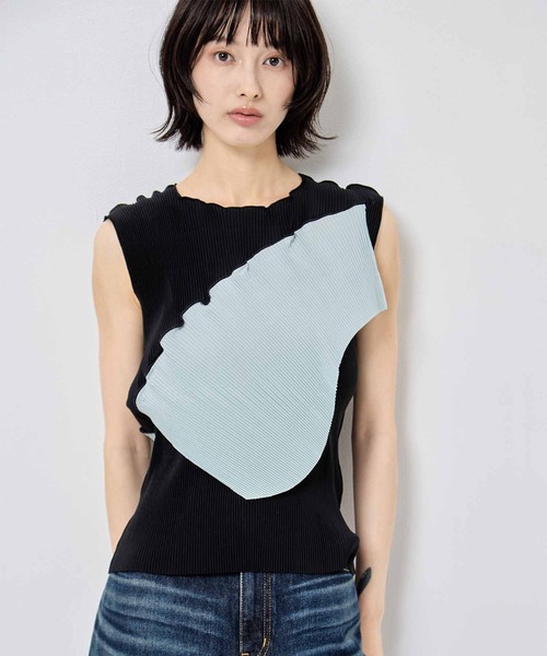 kotohayokozawa(コトハヨコザワ)の「【kotohayokozawa/コトハヨコザワ】TODO WAVE TOP *SLEEVELESS/トゥードゥウェーブトップスリーブレス(タンクトップ・レディース・ライトブルー/ホワイト/ブラック/ブラック系その他・FREE)」の11枚目の写真