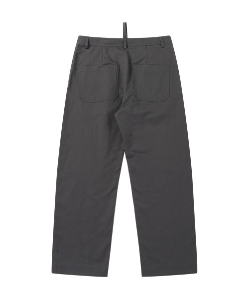 SOLEW(ソル)の「コットンツイルストレートパンツ_チャコール(その他パンツ・メンズ・その他・SMALL/MEDIUM/LARGE/X-LARGE)」の2枚目の写真