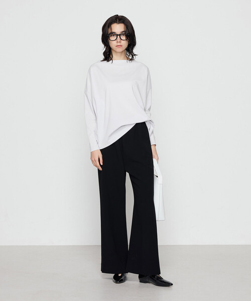 Gabardine K.T(ギャバジンケーティー)の「〔 +サイズ 〕 80ポンチ ゆったりプルオーバー(Tシャツ/カットソー・レディース・ブラック/ライトグレー・15号)」の19枚目の写真