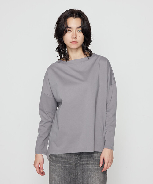 Gabardine K.T(ギャバジンケーティー)の「〔 +サイズ 〕 80ポンチ ゆったりプルオーバー(Tシャツ/カットソー・レディース・ブラック/ライトグレー・15号)」の15枚目の写真