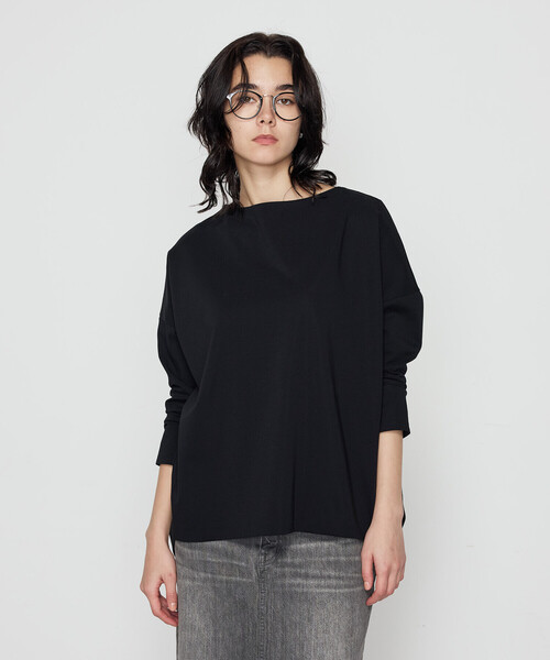 Gabardine K.T(ギャバジンケーティー)の「〔 +サイズ 〕 80ポンチ ゆったりプルオーバー(Tシャツ/カットソー・レディース・ブラック/ライトグレー・15号)」の13枚目の写真