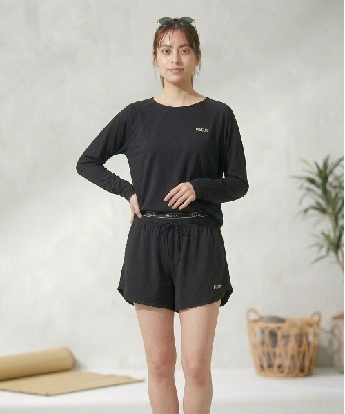 DISCUS ATHLETIC(ディスカス アスレチック)の「【DISCUS ATHLETIC/ディスカス アスレチック】水陸両用 UV接触冷感ダブルウエストボードショーツ(塩素対応/DRY/ストレッチ)(その他パンツ・レディース・ブラック/ネイビー/モカ・MEDIUM/LARGE)」の6枚目の写真