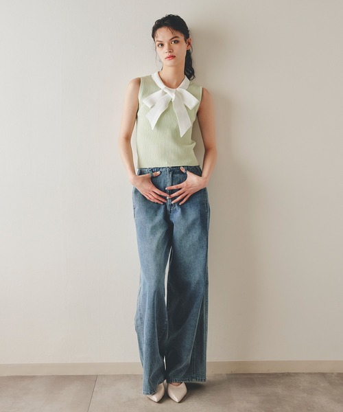 REDYAZEL（レディアゼル）の「【Vintage Denim Series】ヴィンテージウォッシュストレートデニム（デニムパンツ・レディース・ネイビー/ブルー・SMALL/MEDIUM）」の21枚目の写真
