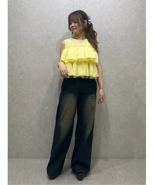REDYAZEL（レディアゼル）の「【Vintage Denim Series】ヴィンテージウォッシュストレートデニム（デニムパンツ・レディース・ネイビー/ブルー・SMALL/MEDIUM）」の7枚目の写真