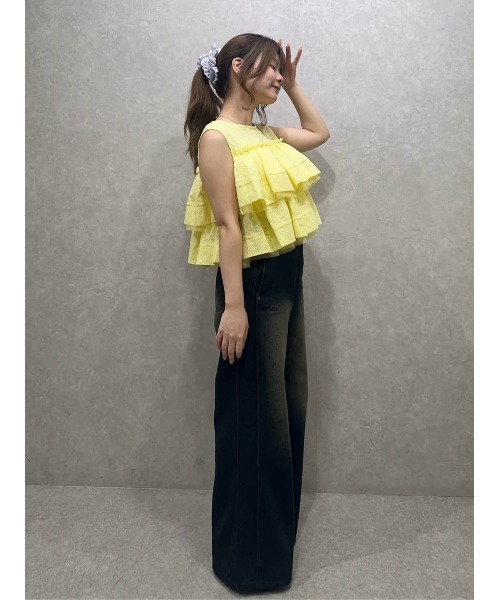 REDYAZEL（レディアゼル）の「【Vintage Denim Series】ヴィンテージウォッシュストレートデニム（デニムパンツ・レディース・ネイビー/ブルー・SMALL/MEDIUM）」の8枚目の写真