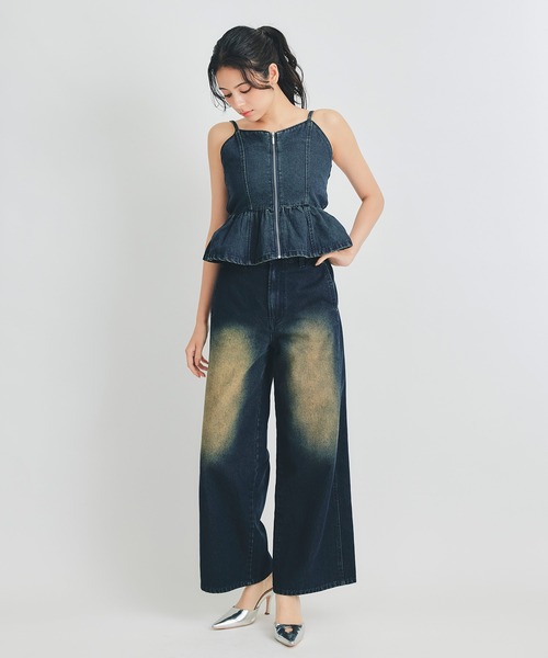 REDYAZEL（レディアゼル）の「【Vintage Denim Series】ヴィンテージウォッシュストレートデニム（デニムパンツ・レディース・ネイビー/ブルー・SMALL/MEDIUM）」の12枚目の写真