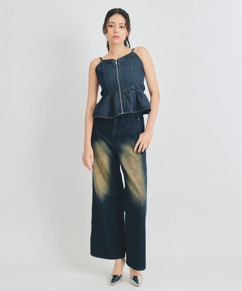 REDYAZEL（レディアゼル）の「【Vintage Denim Series】ヴィンテージウォッシュストレートデニム（デニムパンツ・レディース・ネイビー/ブルー・SMALL/MEDIUM）」の10枚目の写真