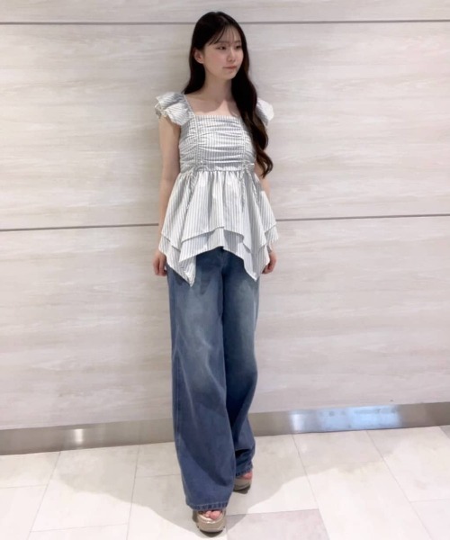 REDYAZEL(レディアゼル)の「【Vintage Denim Series】ヴィンテージウォッシュストレートデニム(デニムパンツ・レディース・ネイビー/ブルー・SMALL/MEDIUM)」の14枚目の写真