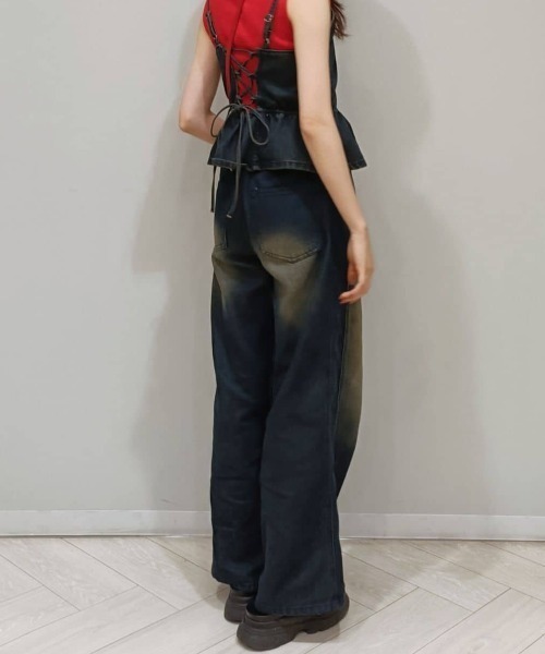 REDYAZEL(レディアゼル)の「【Vintage Denim Series】ヴィンテージウォッシュストレートデニム(デニムパンツ・レディース・ネイビー/ブルー・SMALL/MEDIUM)」の16枚目の写真