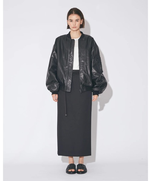 beautiful people(ビューティフルピープル)の「light lamb leatherfanshape MA-1 blouson beautiful peopleM(ブルゾン・メンズ・ブラック・38/40)」の2枚目の写真