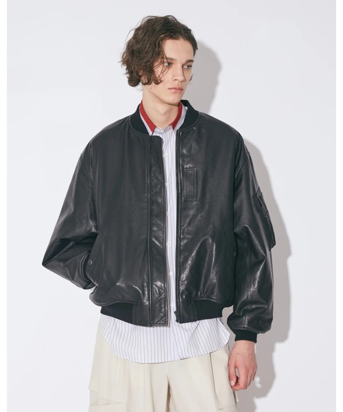 beautiful people(ビューティフルピープル)の「light lamb leatherfanshape MA-1 blouson beautiful peopleM(ブルゾン・メンズ・ブラック・38/40)」の5枚目の写真