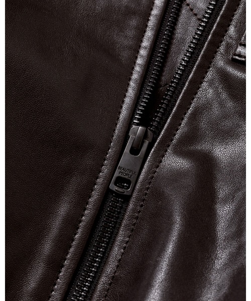 beautiful people(ビューティフルピープル)の「light lamb leatherfanshape MA-1 blouson beautiful peopleM(ブルゾン・メンズ・ブラック・38/40)」の9枚目の写真