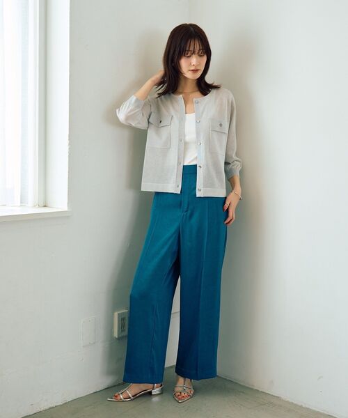 YECCA VECCA(イェッカヴェッカ)の「ヴィンテージサテンストレートパンツ(その他パンツ・レディース・ブラウン/ブラック/ブルーグリーン・FREE)」の6枚目の写真