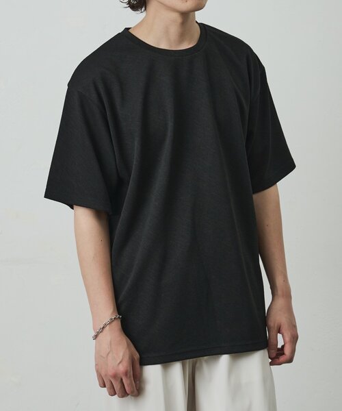 COLONY 2139(コロニートゥーワンスリーナイン)の「ナナメジャガード半袖Tシャツ(Tシャツ/カットソー・メンズ・ホワイト/ベージュ/ブラック・MEDIUM/LARGE)」の3枚目の写真