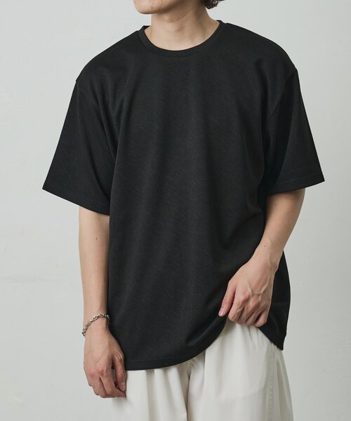 COLONY 2139(コロニートゥーワンスリーナイン)の「ナナメジャガード半袖Tシャツ(Tシャツ/カットソー・メンズ・ホワイト/ベージュ/ブラック・MEDIUM/LARGE)」の12枚目の写真