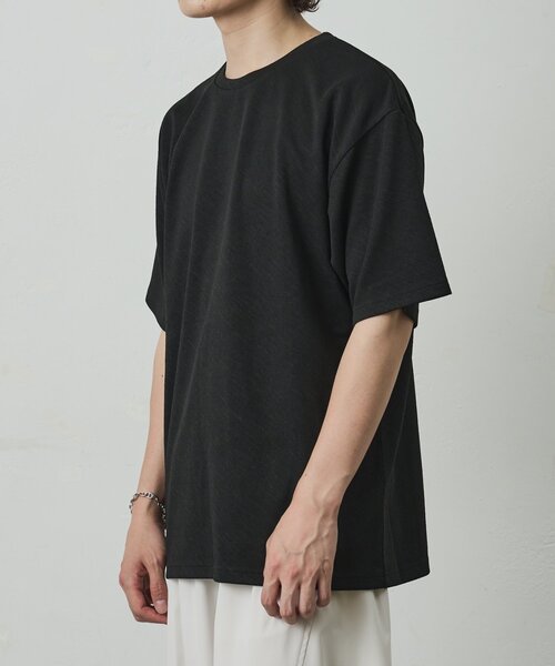 COLONY 2139(コロニートゥーワンスリーナイン)の「ナナメジャガード半袖Tシャツ(Tシャツ/カットソー・メンズ・ホワイト/ベージュ/ブラック・MEDIUM/LARGE)」の13枚目の写真