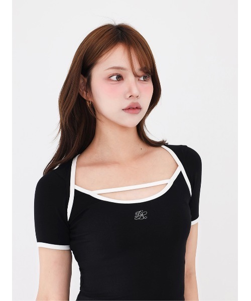Darich（ダーリッチ）の「シグネチャーDRパイピングTシャツ（Tシャツ/カットソー・レディース・ホワイト/ピンク/ブラック・FREE）」の11枚目の写真