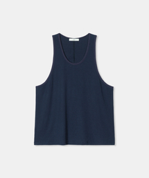 Loose sleeveless t-shirt / NAVY