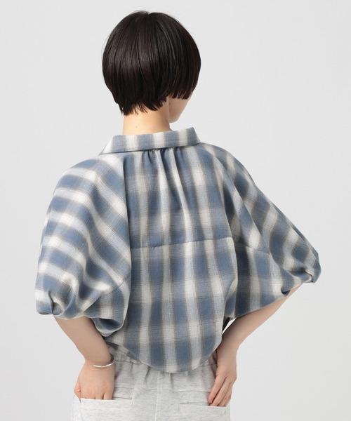 BAYFLOW(ベイフロー)の「パナマチェックショートシャツ(シャツ/ブラウス・レディース・ブルー/チャコール・FREE)」の12枚目の写真