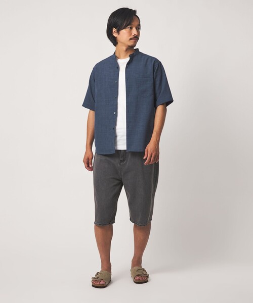 A DAY IN THE LIFE UNITED ARROWS(アデイインザライフユナイテッドアローズ)の「ウールライク ワッシャー リラックス バンドカラーシャツ-吸水速乾-<A DAY IN THE LIFE>(シャツ/ブラウス・メンズ・ダークブラウン/ダークグリーン/コバルトブルー・M/L)」の5枚目の写真